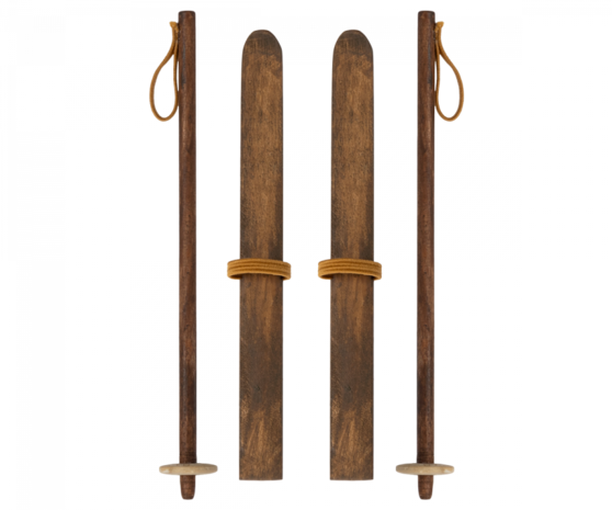 Maileg Set Ski's met Skistokken Vader en Moeder Muis Maileg Set Ski's met Skistokken Vader en Moeder Muis