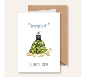 Juulz Illustrations Wenskaart De laatste loodjes Schildpad Juulz Illustrations Wenskaart De laatste loodjes Schildpad