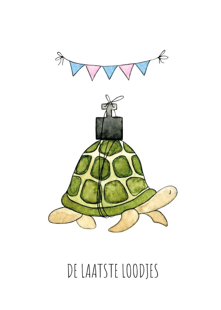 Juulz Illustrations Wenskaart De laatste loodjes Schildpad Juulz Illustrations Wenskaart De laatste loodjes Schildpad