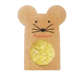 Ratatam Glitter Mouse Stuiterbal Gold Ratatam Glitter Mouse Stuiterbal Gold