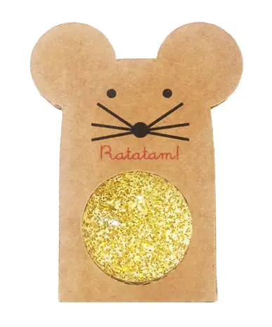 Ratatam Glitter Mouse Stuiterbal Gold Ratatam Glitter Mouse Stuiterbal Gold
