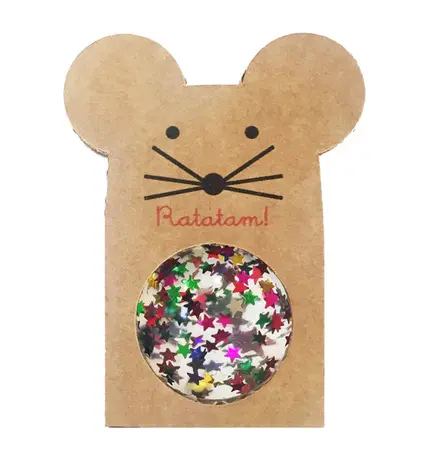 Ratatam Glitter Mouse Stuiterbal starry Ratatam Glitter Mouse Stuiterbal starry
