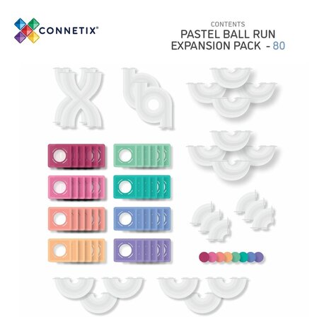 Connetix Magnetische Tegels Pastel Knikkerbaan 80 stuks Connetix Magnetische Tegels Pastel Knikkerbaan 80 stuks