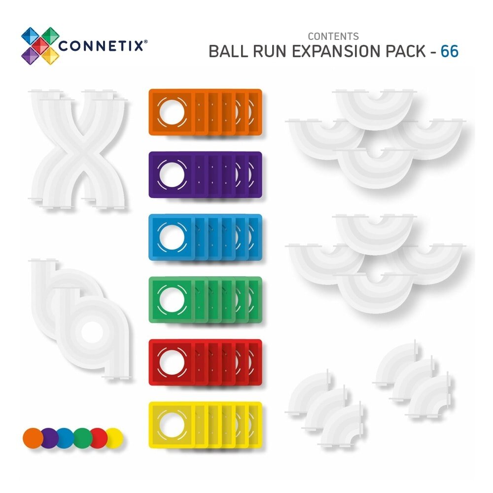 Connetix Magnetische Tegels rainbow knikkerbaan 66 stuks