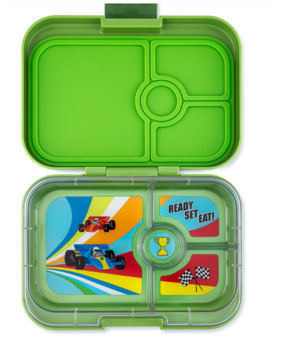 Yumbox Yumbox Panino 4 vakken Matcha Green / Race cars