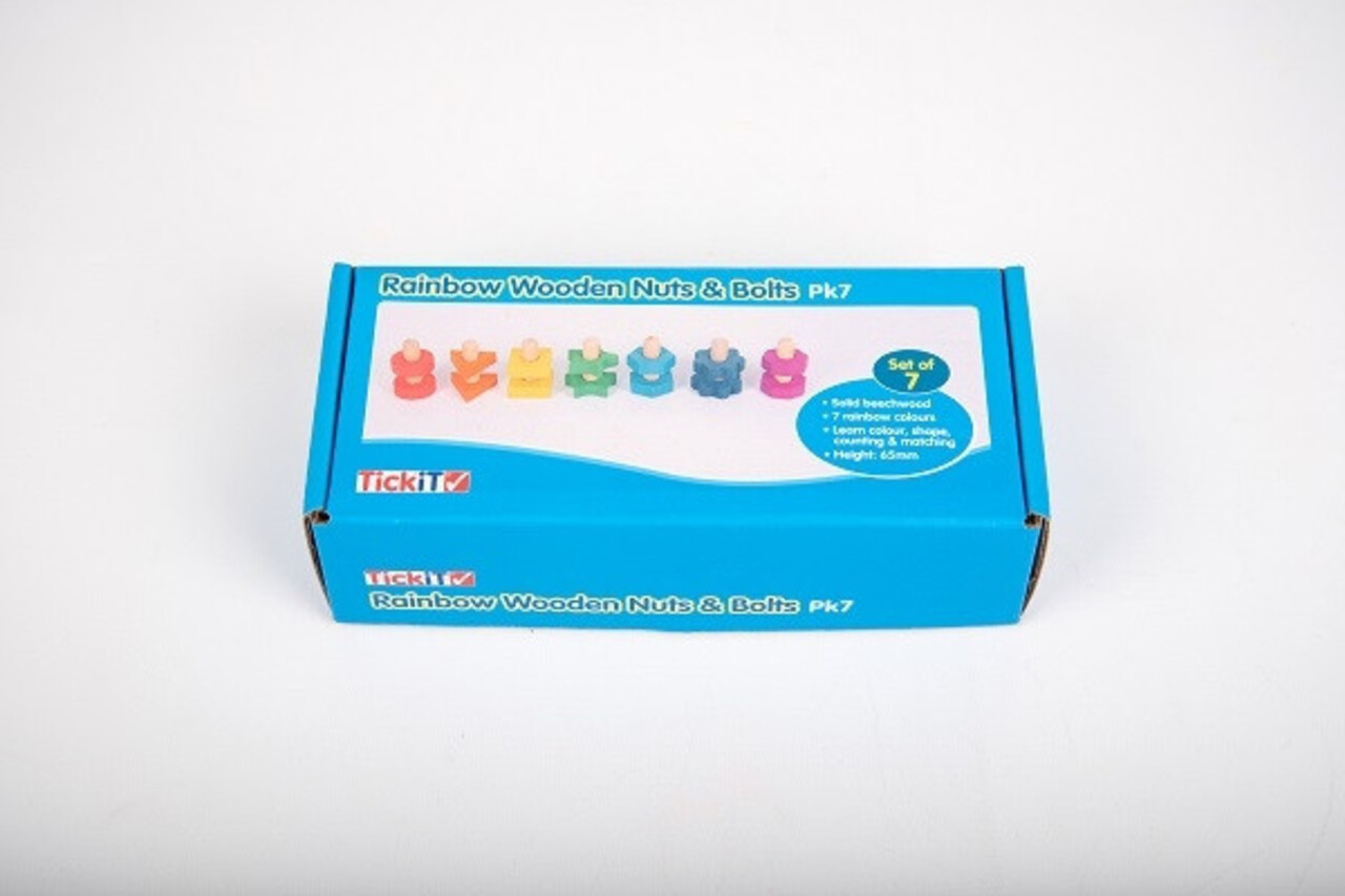 TickiT Regenboog houten moeren en bouten TickiT Regenboog houten moeren en bouten
