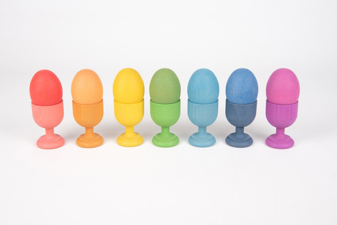 TickiT Regenboog houten eierdopjes TickiT Regenboog houten eierdopjes