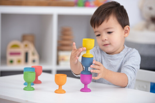 TickiT Regenboog houten eierdopjes TickiT Regenboog houten eierdopjes