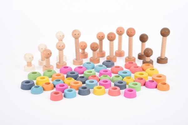 TickiT Houten Stapel Poppen Regenboog set van 75 TickiT Houten Stapel Poppen Regenboog set van 75