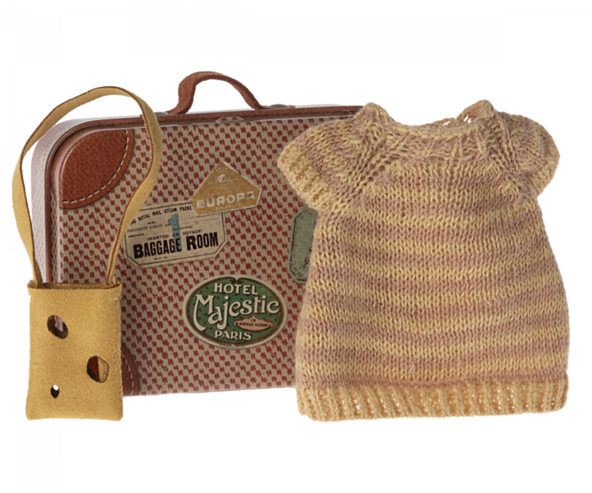 Maileg Kleding Jurk en Tas in koffertje Grote Zus Muis Maileg Kleding Jurk en Tas in koffertje Grote Zus Muis
