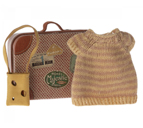 Maileg Kleding Jurk en Tas in koffertje Grote Zus Muis Maileg Kleding Jurk en Tas in koffertje Grote Zus Muis