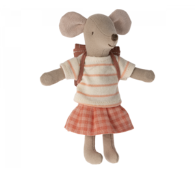 Maileg Tricycle Mouse, Big sister met Tas Coral
