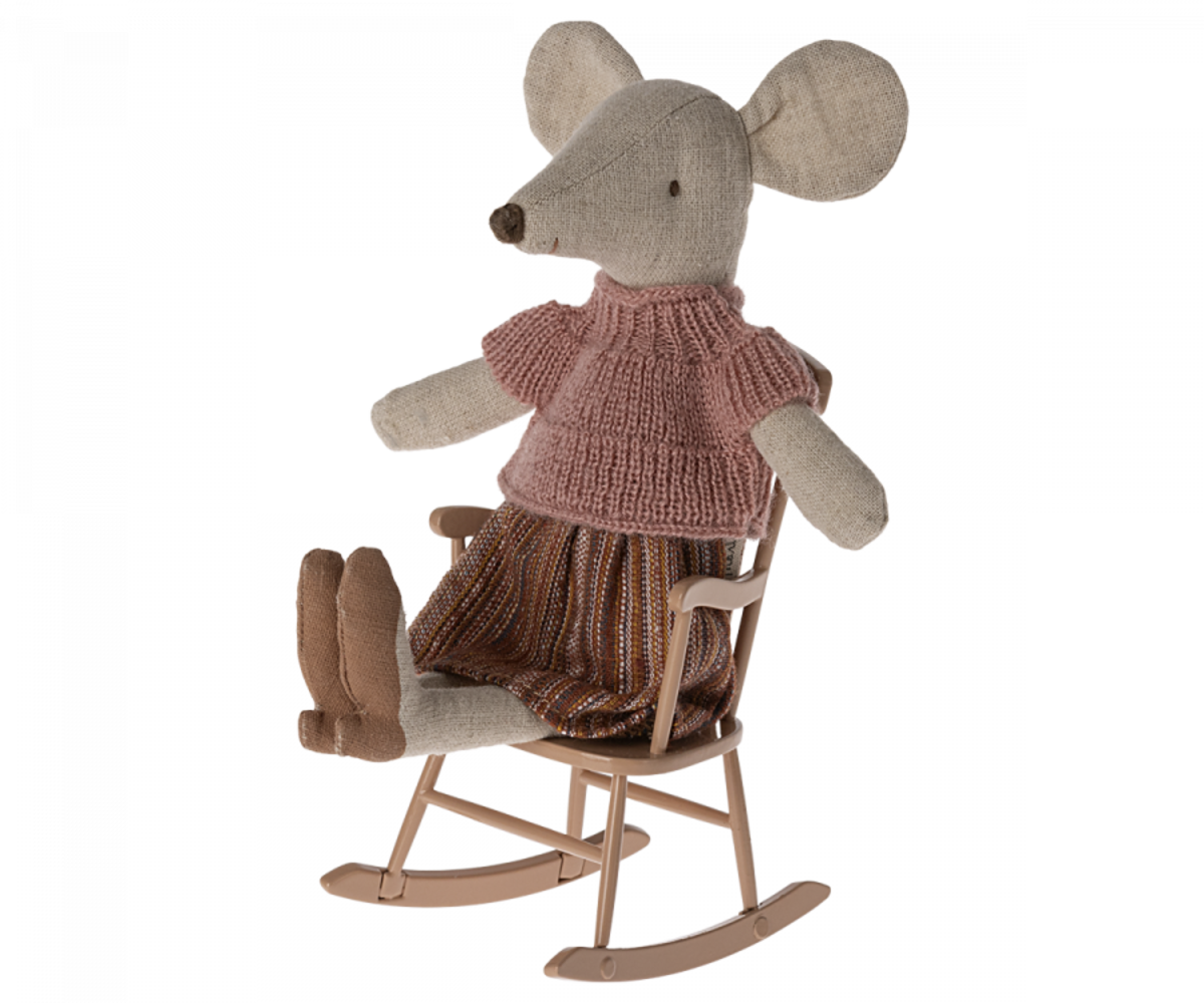 Maileg Muizen Rocking Chair, Schommelstoel Dark Powder Maileg Muizen Rocking Chair, Schommelstoel Dark Powder