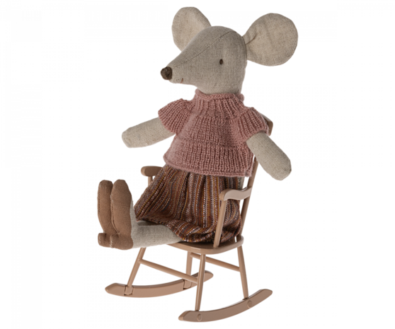 Maileg Muizen Rocking Chair, Schommelstoel Dark Powder Maileg Muizen Rocking Chair, Schommelstoel Dark Powder