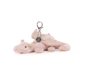 Jellycat Sleutelhanger Rose Dragon Bag Charm Jellycat Sleutelhanger Rose Dragon Bag Charm