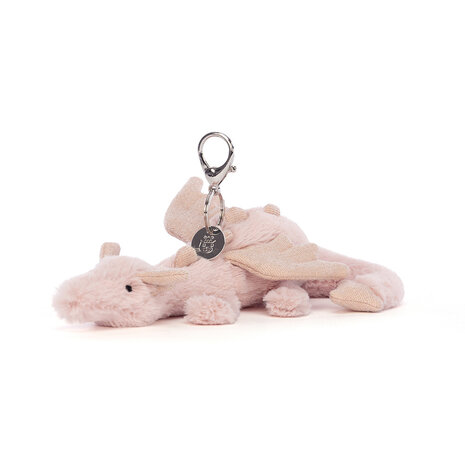 Jellycat Sleutelhanger Rose Dragon Bag Charm Jellycat Sleutelhanger Rose Dragon Bag Charm