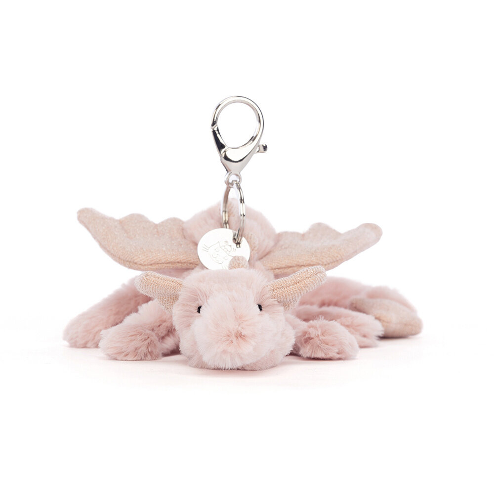 Jellycat Sleutelhanger Rose Dragon Bag Charm Jellycat Sleutelhanger Rose Dragon Bag Charm
