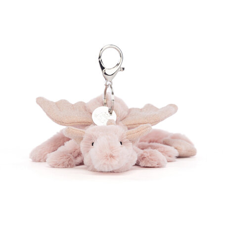 Jellycat Sleutelhanger Rose Dragon Bag Charm Jellycat Sleutelhanger Rose Dragon Bag Charm