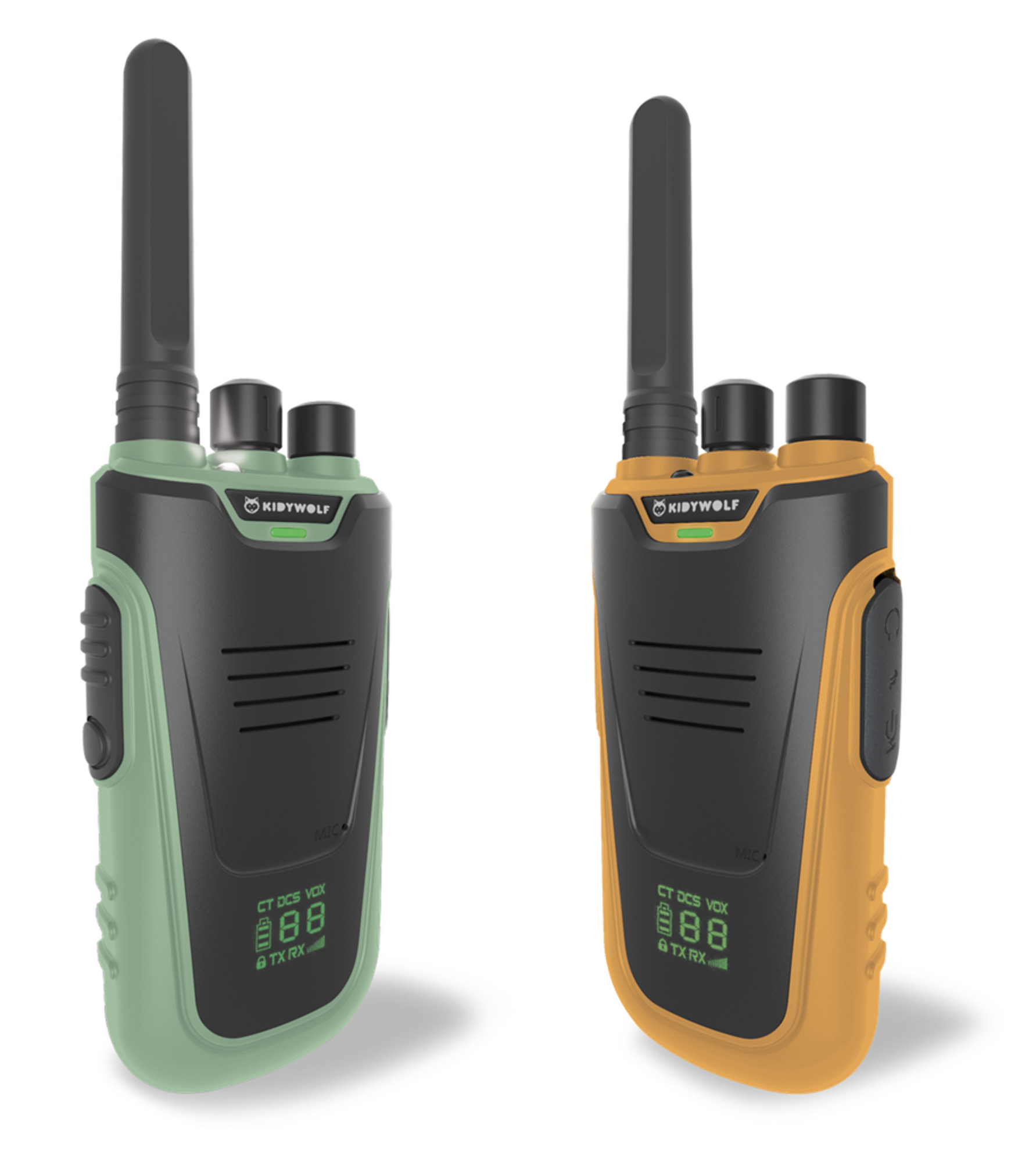 Kidywolf Walkie-Talkies mit Taschenlampe grün/orange