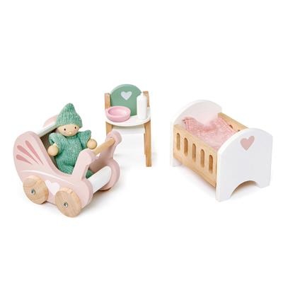 Houten Poppenhuis Babykamer afbeelding