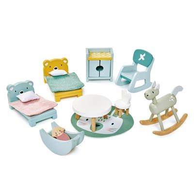 Houten Poppenhuis Kinderkamer afbeelding