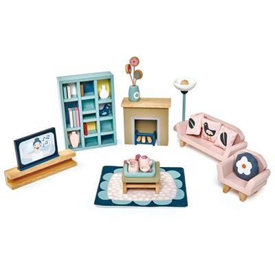Houten Poppenhuis Woonkamer afbeelding