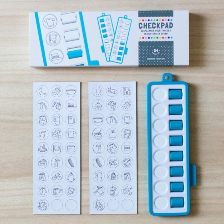Gezinnig Dagplanner Checkpad Blauw - Lazy Lama Kids Conceptstore