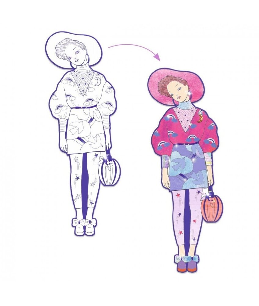 Djeco Mode Kleurplaat Zaho en Vriendjes Djeco Mode Kleurplaat Zaho en Vriendjes