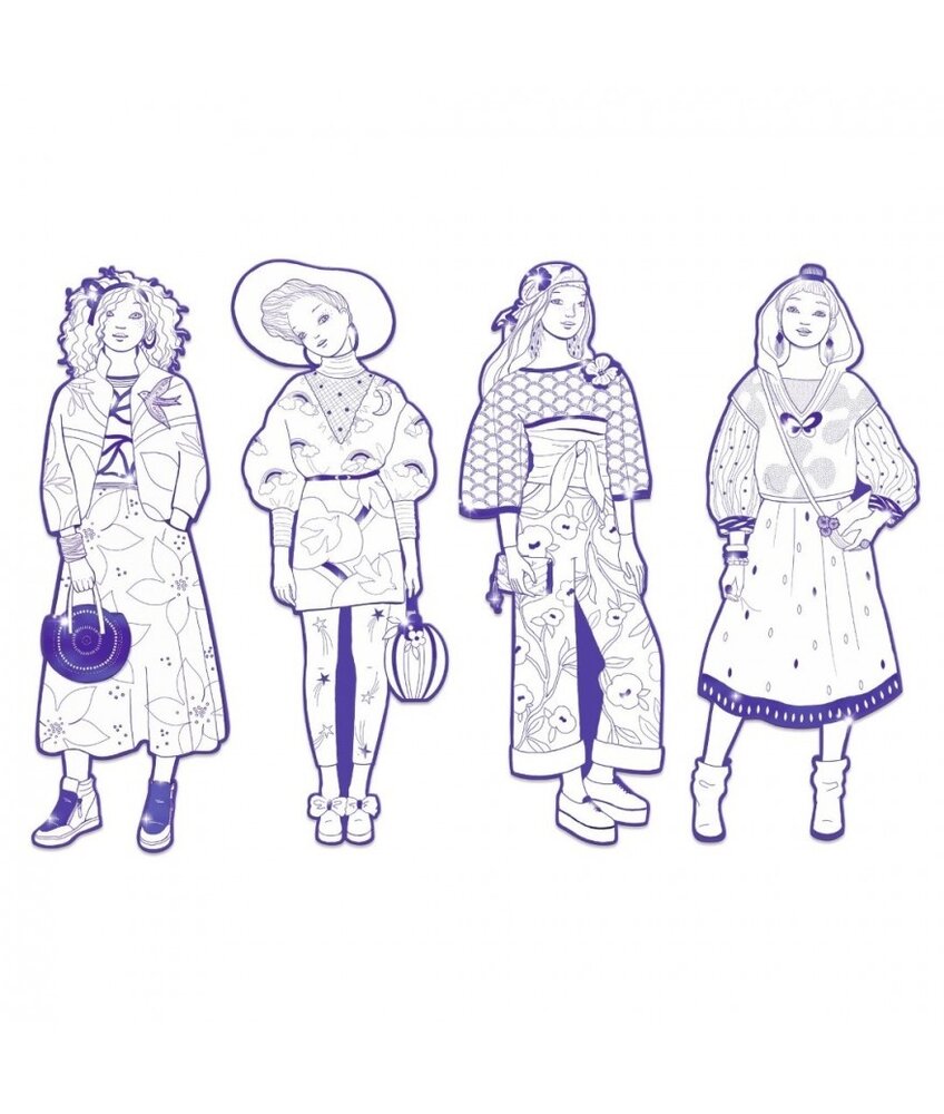 Djeco Mode Kleurplaat Zaho en Vriendjes Djeco Mode Kleurplaat Zaho en Vriendjes