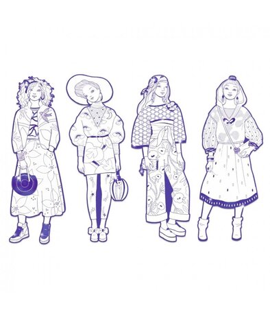 Djeco Mode Kleurplaat Zaho en Vriendjes Djeco Mode Kleurplaat Zaho en Vriendjes