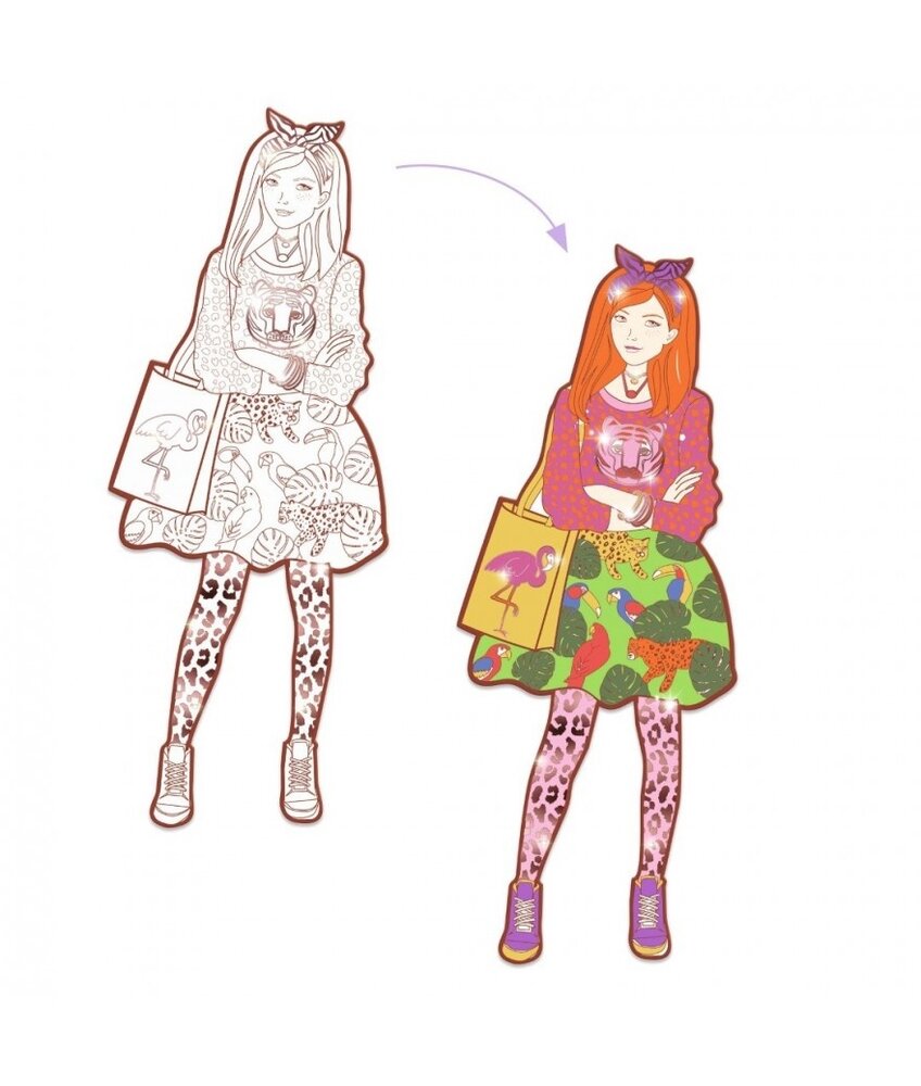 Djeco Mode Kleurplaat Nina en Vriendjes