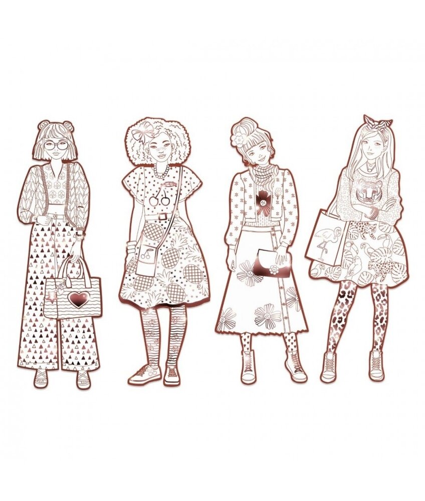 Djeco Mode Kleurplaat Nina en Vriendjes