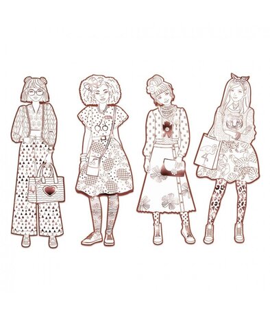 Djeco Mode Kleurplaat Nina en Vriendjes