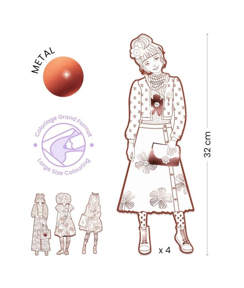 Djeco Mode Kleurplaat Nina en Vriendjes