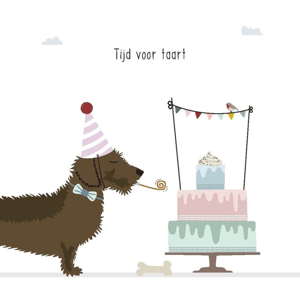 Mevrouw Emmer Wenskaart Tijd voor taart Mevrouw Emmer Wenskaart Tijd voor taart