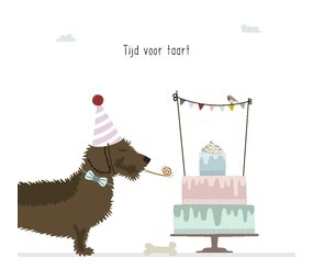 Mevrouw Emmer Wenskaart Tijd voor taart Mevrouw Emmer Wenskaart Tijd voor taart