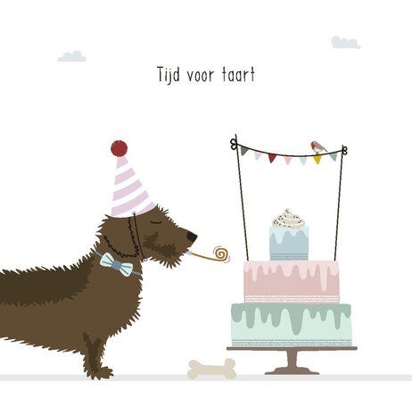 Mevrouw Emmer Wenskaart Tijd voor taart Mevrouw Emmer Wenskaart Tijd voor taart