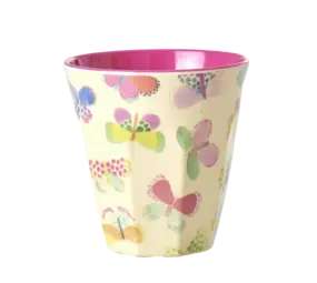 Rice Melamine Beker Butterfly Medium Rice Melamine Beker Butterfly Medium
