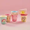 Rice Melamine Beker set van 6 Funky Prints Pink