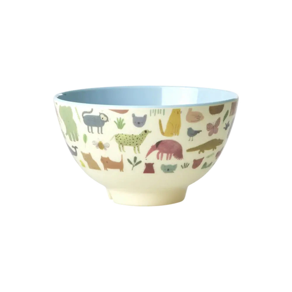 Rice Melamine Kom - Medium - Sweet Jungle Blauw