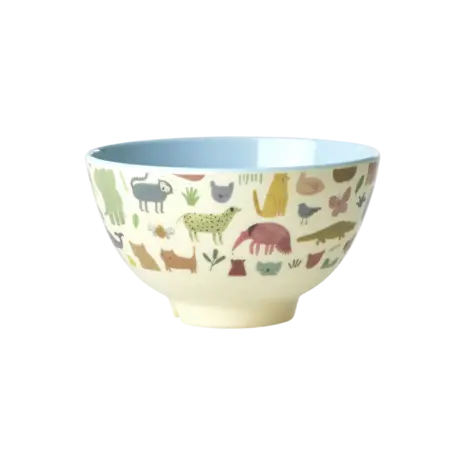 Rice Melamine Kom - Medium - Sweet Jungle Blauw