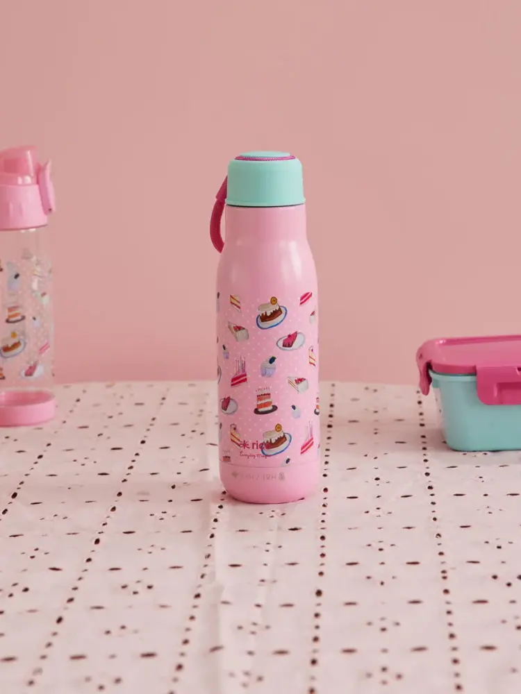 Rice Roestvrijstalen Fles - Sweet Cake Roze