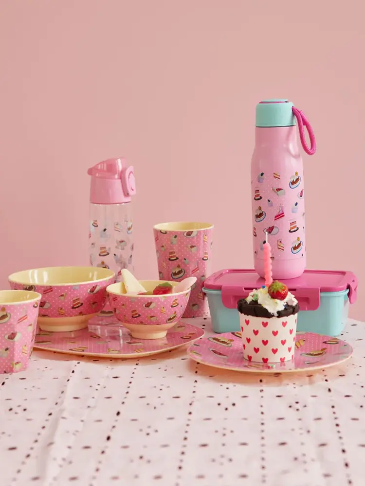 Rice Roestvrijstalen Fles - Sweet Cake Roze