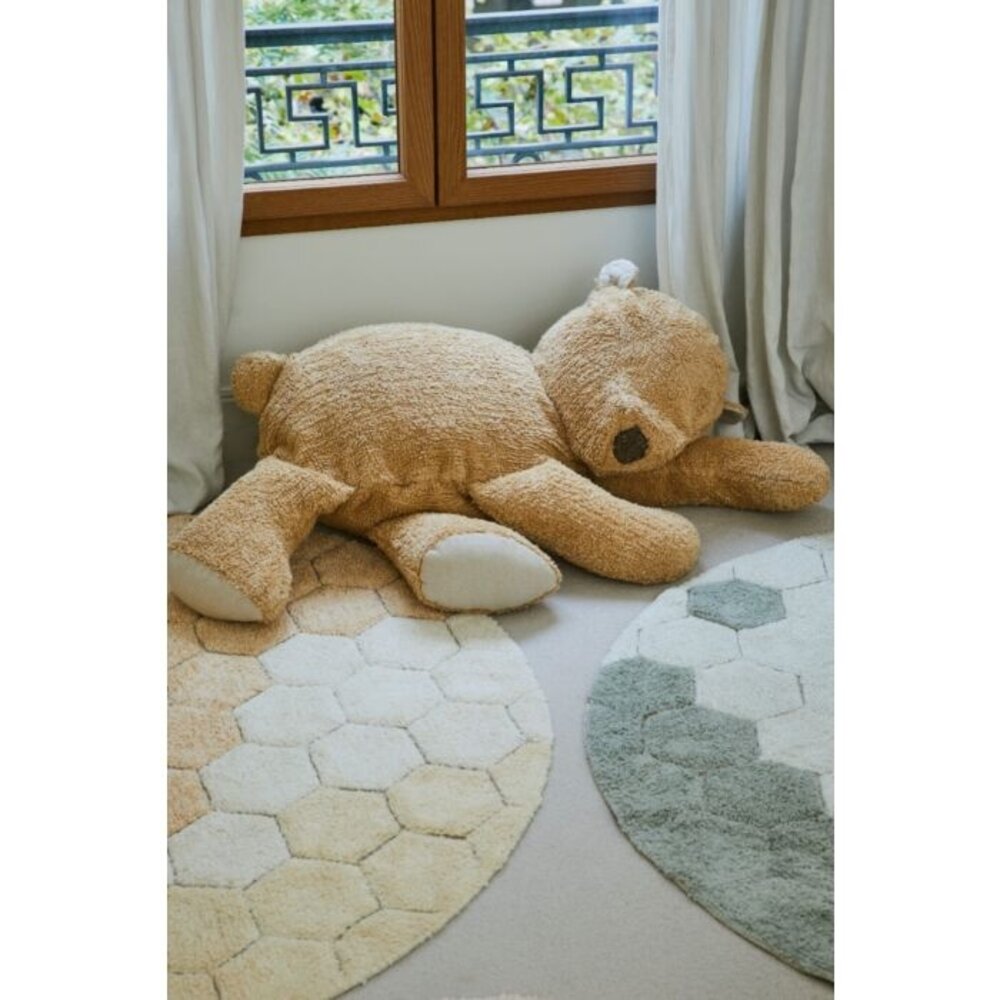 Lorena Canals Wasbaar vloerkleed Rond Honingraat Goud Lorena Canals Wasbaar vloerkleed Rond Honingraat Goud