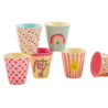 Rice Melamine Beker set van 6 Funky Prints Pink