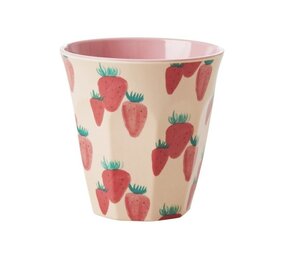 Rice Melamine Beker Strawberry Medium Rice Melamine Beker Strawberry Medium
