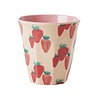 Rice Melamine Beker Strawberry Medium Rice Melamine Beker Strawberry Medium