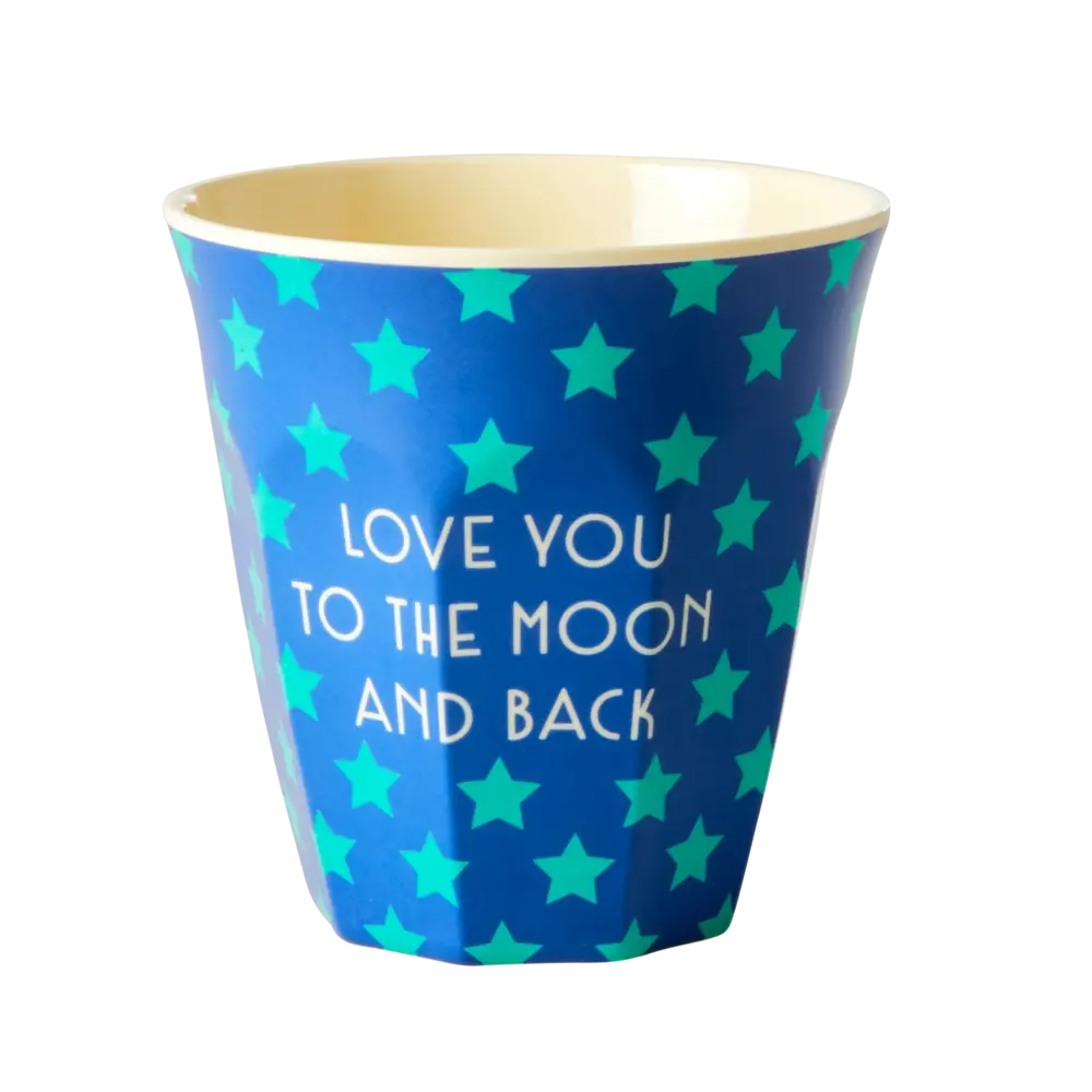 Rice Melamine Beker Stars Love you to the Moon Medium Rice Melamine Beker Stars Love you to the Moon Medium