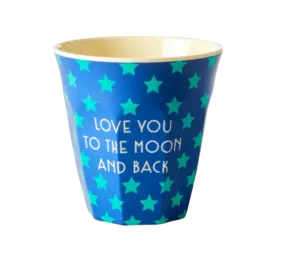 Rice Melamine Beker Stars Love you to the Moon Medium Rice Melamine Beker Stars Love you to the Moon Medium