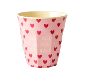 Rice Melamine Beker Sweet Hearts Love you to the Moon Medium Rice Melamine Beker Sweet Hearts Love you to the Moon Medium
